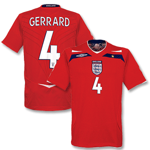 Umbro 08-10 England Away Shirt   Gerrard No. 4