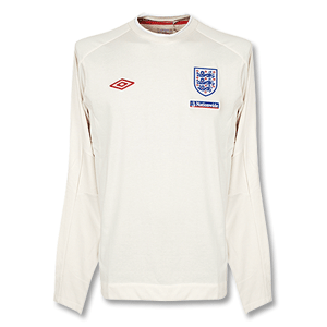 09-10 England Aftermatch L/S T-Shirt - Cream