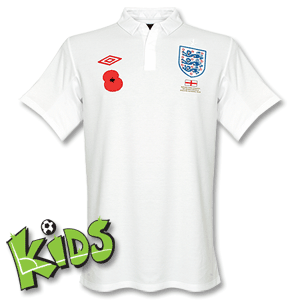 Umbro 09-11 England Home Shirt - Boys   Poppy and British Forces Patch (includes andpound;5 donation to Br