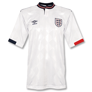 Umbro 1988 England Home Retro Shirt - White/Dark Navy