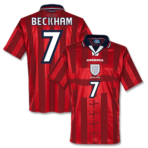 Umbro 97-99 England Away Players Shirt   Beckham 7