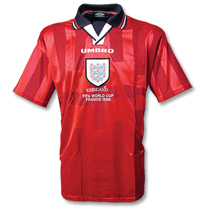 Umbro 97-99 England Away Shirt   FIFA 98 Emb. - Players