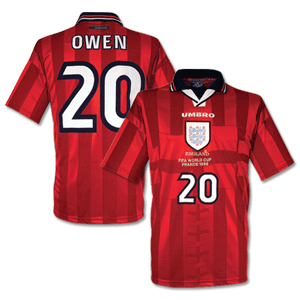 Umbro 97-99 England Away shirt - Boys   No.20 Owen FIFA WCand#39;98 Emb