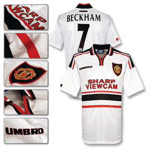 Umbro 97-99 Man Utd Away Shirt - Players   Beckham 7 Premier League Style