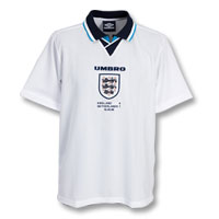 Umbro England 1996 Euro Home Shirt with Shearer 9