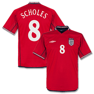 England Away Scholes Shirt 2002 2003