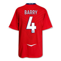 Umbro England Away Shirt 2008/10 with Barry 4 printing.
