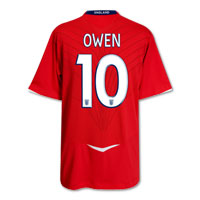 Umbro England Away Shirt 2008/10 with Owen 10 printing.