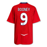 Umbro England Away Shirt 2008/10 with Rooney 9 printing.