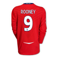 Umbro England Away Shirt 2008/10 with Rooney 9