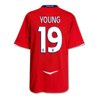 Umbro England Away Shirt 2008/10 with Young 19 printing.
