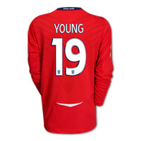 Umbro England Away Shirt 2008/10 with Young 19