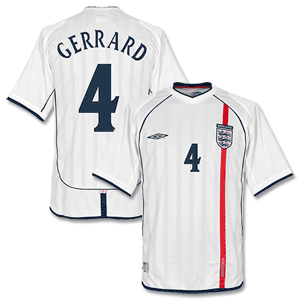 Umbro England Home Gerrard Shirt 2001 2003