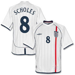 Umbro England Home Scholes Shirt 2001 2003