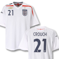 Umbro England Home Shirt 2007/09 with Crouch 21