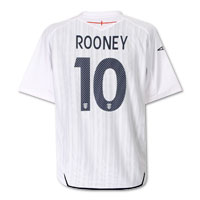 Umbro England Home Shirt 2007/09 with Rooney 10