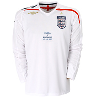 Umbro England Home Shirt 2007/09 with Russia v England