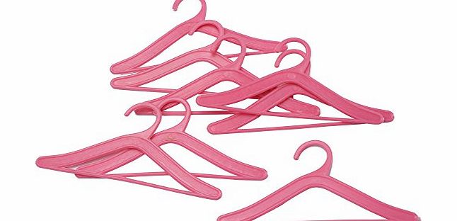 Umiwe TM) 1 Bag(20pcs) Barbie Size Dollhouse Furniture Plastic Hangers with a Wider Hook Fit Barbie Dolls-Pink With Umiwe Accessory Peeler