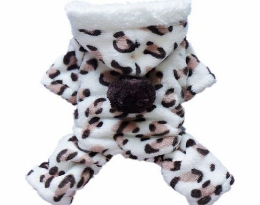 Umiwe TM) Lovely Cozy Coral Fleece Leopard Print Dog Coat/Jumpsuit/Hoodie/Pet Clothes-Brown (Small Size) With Umiwe Accessory Peeler