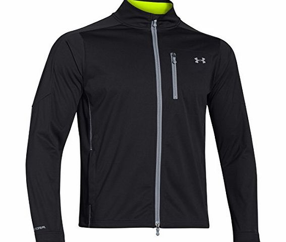 Under Armour 2014 Mens ColdGear Infrared Storm UA Elements Full Zip Golf Jacket Black Black/High-Vis Yellow/Steel Size:L