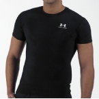 Mens Heat Gear Full T-Shirt Black