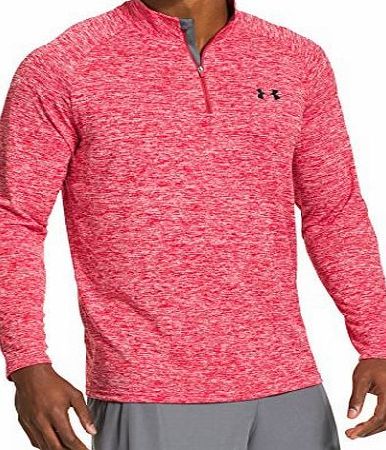 Under Armour Mens UA Tech 1/4 Zip Long-Sleeve Shirt - Red, LG