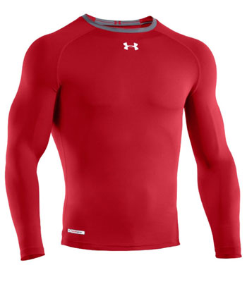 UA Heat Gear Sonic Compression LS T-Shirt Red