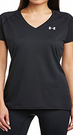 Under Armour UA Tech SS V-Neck Womens T-Shirt - Black, M