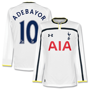 Underarmou Tottenham Home L/S Adebayor 10 Shirt 2014 2015
