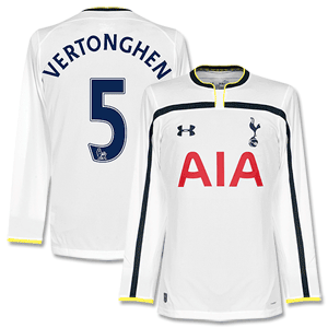 Tottenham Home L/S Vertonghen 5 Shirt 2014 2015