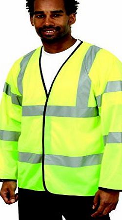 Uneek clothing Hi-Vis Long Sleeve Safety Vest Jacket High Visibility Waistcoat Work Workwear [Yellow][4XL]