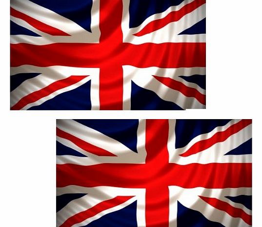 Union Jack TWIN (2) PACK OF UNION JACK 5FT x 3FT GREAT BRITAIN FLAGS