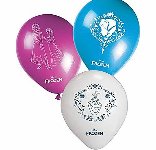 Unique Disney Frozen Latex 11`` Balloons - Helium Quality (Pack of 8)