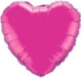 Hot Pink - Magenta - Fuschia Heart Foil Balloon - Pink Heart Flat Helium Foil Balloon
