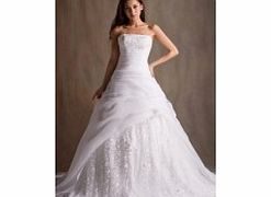 Unique Noble Strapless Organza Satin Lace