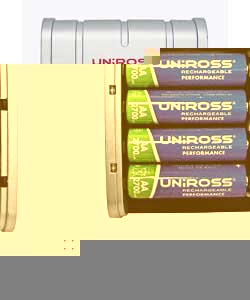 Uniross 1 Hour Charger with 4 AA Batteries