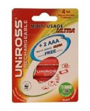 UNIROSS 4 AA 2100 mAh MU Ultra Batteries with
