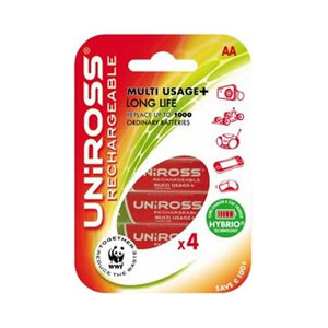 Uniross 4 x AA Multi Usage  Long Life Batteries