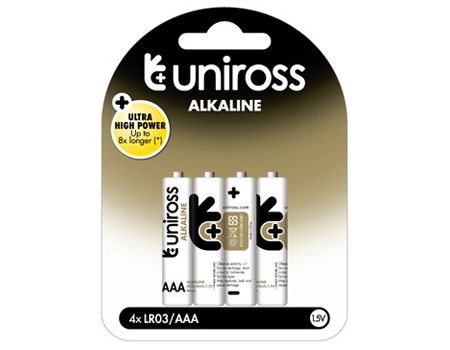 UNIROSS Aaa Lr03 Alkaline Batteries (4-pack)