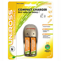 Compact AA and AAA Battery Charger + 2