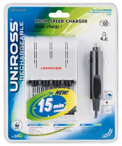 Uniross High Speed 15 Minute Battery Charger