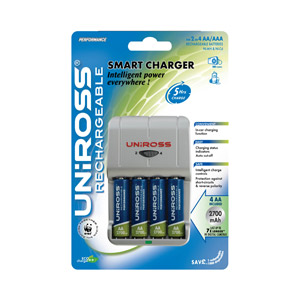 Uniross Smart Charger   4 x 2700mAh AA