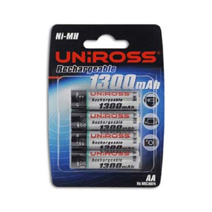 Uniross Value Rechargeable Batteries - 4 x AA