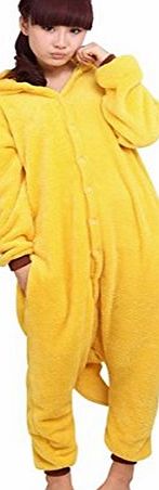 Unisex nightwear and pyjamas Winter Warm Flannel Onesie Pajamas Adult Unisex One Piece Pikachu Pajama (S (155-160cm))