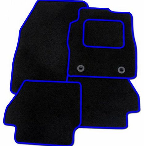United Car Parts FORD FIESTA (2002-2006) BLACK   BLUE TRIM TAILORED CAR FLOOR MATS CARPET