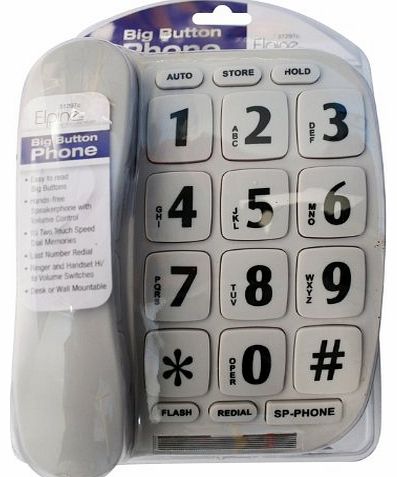 Universal BIG BUTTON JUMBO TELEPHONE LARGE NUMBERS CORDED SPEAKER PHONE WALL MOUNT U68