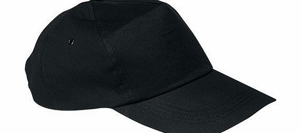 Universal Textiles Adult Plain Baseball Cap with Adjustable Strap (M/L (58 cm)) (Black)