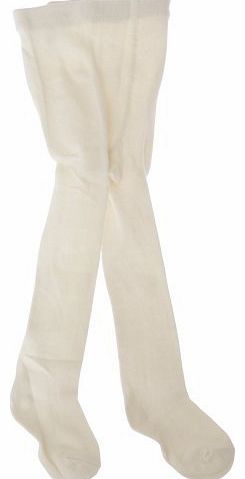 Universal Textiles Baby Girls Plain Cotton Rich Lycra Tights (6-12 Months) (Cream)