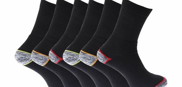 Universal Textiles Mens Medium Duty Work Wear Socks (Pack Of 6) (Uk Shoe 6-11, Eur 39-45) (Multicoloured)