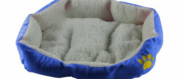 UniversalGadgets Blue Small Super Warm Soft Fleece Puppy Pets Dog Cat Bed House Basket Nest Mat Waterproof